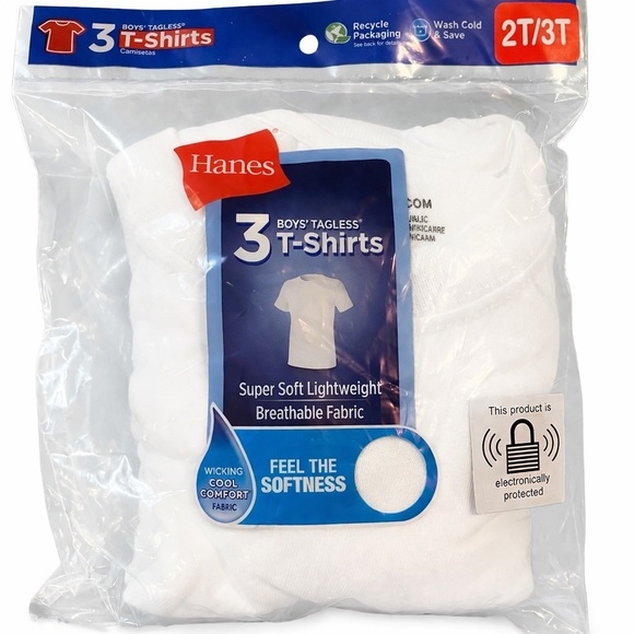Hanes Other - New in package Hanes boys 3-pack white T-shirts, size 2T/3T
